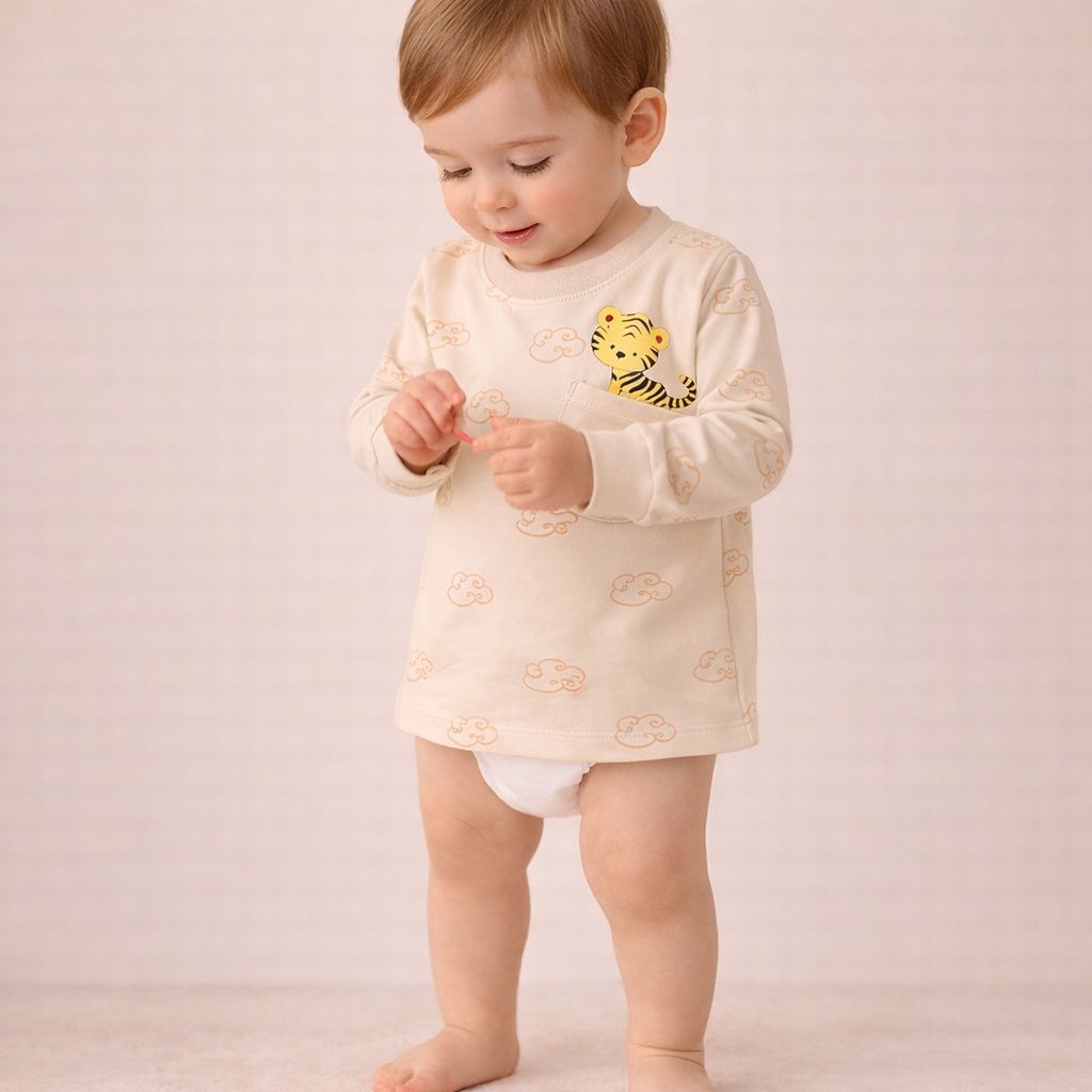 Polo M/Larga Tigre Bolsillo