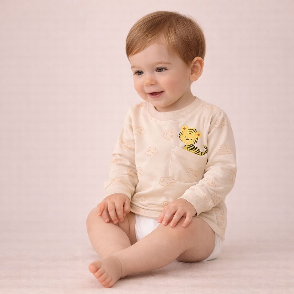 Polo M/Larga Tigre Bolsillo